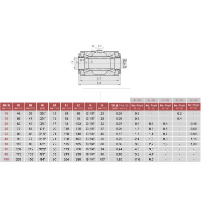 VMC15.50G.50 КОРПУС AISI 316 ФЛАНЕЦ AISI 316L РЕЗЬБА G 1/2